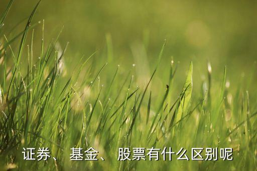 證券、 基金、 股票有什么區(qū)別呢