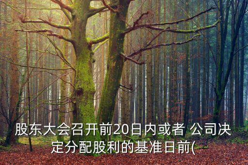 股東大會(huì)召開(kāi)前20日內(nèi)或者 公司決定分配股利的基準(zhǔn)日前(