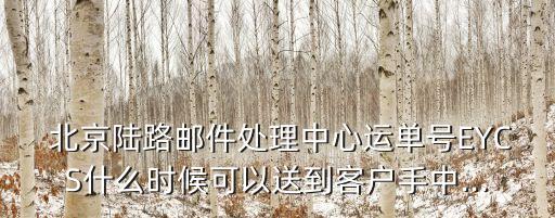  北京陸路郵件處理中心運(yùn)單號EYCS什么時候可以送到客戶手中...