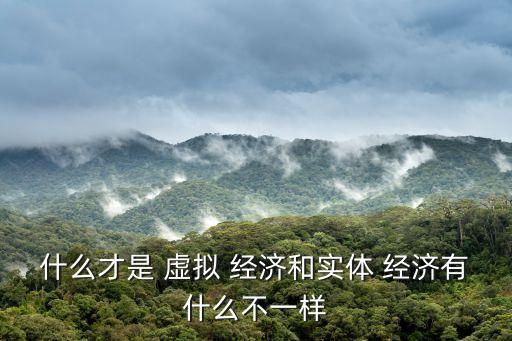 什么才是 虛擬 經濟和實體 經濟有什么不一樣