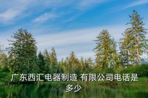  廣東西匯電器制造 有限公司電話(huà)是多少