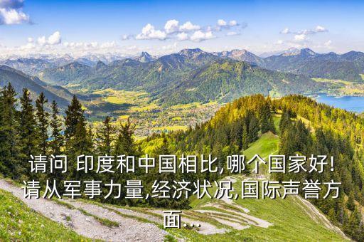 請(qǐng)問 印度和中國(guó)相比,哪個(gè)國(guó)家好!請(qǐng)從軍事力量,經(jīng)濟(jì)狀況,國(guó)際聲譽(yù)方面...