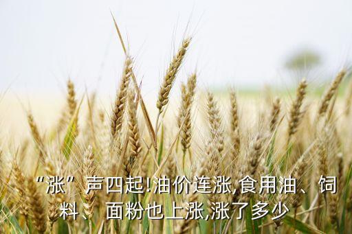 “漲”聲四起!油價(jià)連漲,食用油、飼料、 面粉也上漲,漲了多少