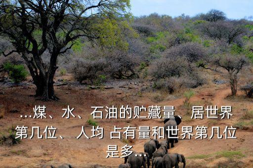 ...煤、水、石油的貯藏量、居世界第幾位、 人均 占有量和世界第幾位是多...