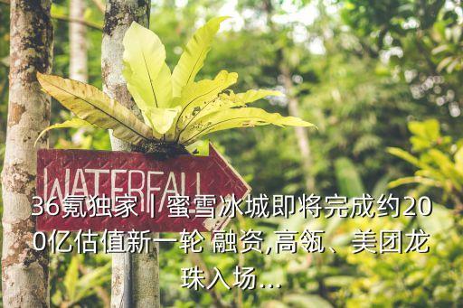 36氪獨(dú)家丨蜜雪冰城即將完成約200億估值新一輪 融資,高瓴、美團(tuán)龍珠入場...