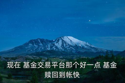 現(xiàn)在 基金交易平臺(tái)那個(gè)好一點(diǎn) 基金贖回到帳快