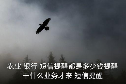 農業(yè) 銀行 短信提醒都是多少錢提醒干什么業(yè)務才來 短信提醒