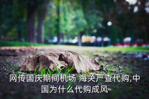 網(wǎng)傳國慶期間機(jī)場 海關(guān)嚴(yán)查代購,中國為什么代購成風(fēng)