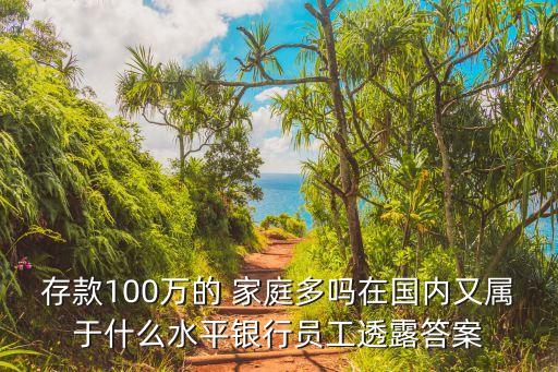 存款100萬的 家庭多嗎在國(guó)內(nèi)又屬于什么水平銀行員工透露答案