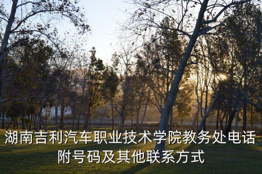 湖南吉利汽車職業(yè)技術(shù)學院教務(wù)處電話附號碼及其他聯(lián)系方式