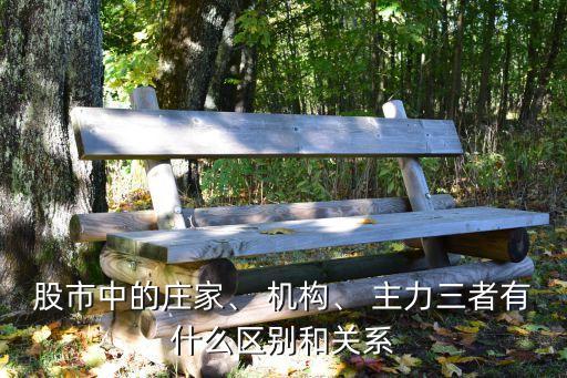 股市中的莊家、 機構(gòu)、 主力三者有什么區(qū)別和關(guān)系