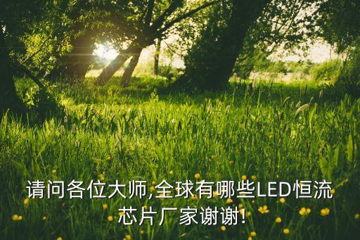 請(qǐng)問(wèn)各位大師,全球有哪些LED恒流 芯片廠家謝謝!