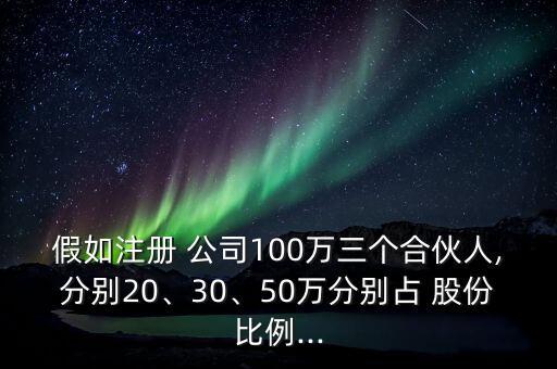 假如注冊 公司100萬三個(gè)合伙人,分別20、30、50萬分別占 股份比例...