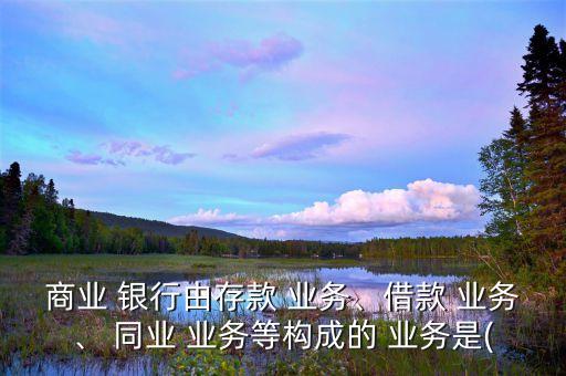 商業(yè) 銀行由存款 業(yè)務(wù)、借款 業(yè)務(wù)、 同業(yè) 業(yè)務(wù)等構(gòu)成的 業(yè)務(wù)是(