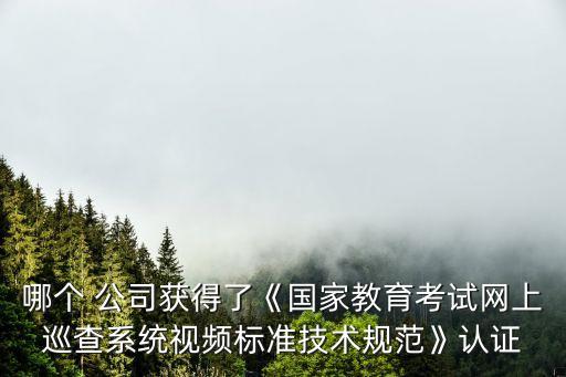 哪個(gè) 公司獲得了《國家教育考試網(wǎng)上巡查系統(tǒng)視頻標(biāo)準(zhǔn)技術(shù)規(guī)范》認(rèn)證