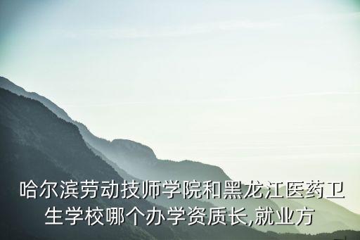  哈爾濱勞動技師學(xué)院和黑龍江醫(yī)藥衛(wèi)生學(xué)校哪個(gè)辦學(xué)資質(zhì)長,就業(yè)方