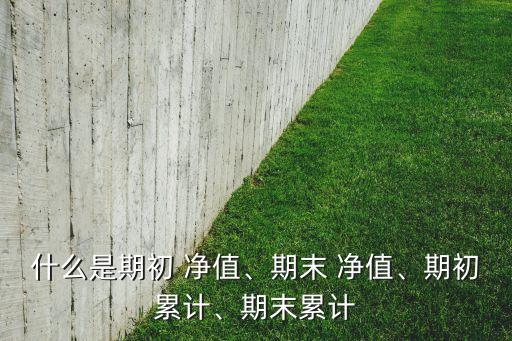 什么是期初 凈值、期末 凈值、期初累計(jì)、期末累計(jì)