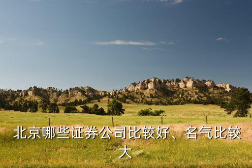 北京哪些證券公司比較好、名氣比較大