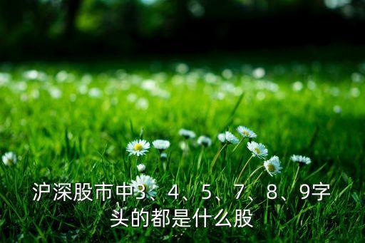滬深股市中3、4、5、7、8、9字頭的都是什么股