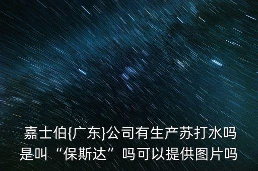  嘉士伯{廣東}公司有生產蘇打水嗎是叫“保斯達”嗎可以提供圖片嗎