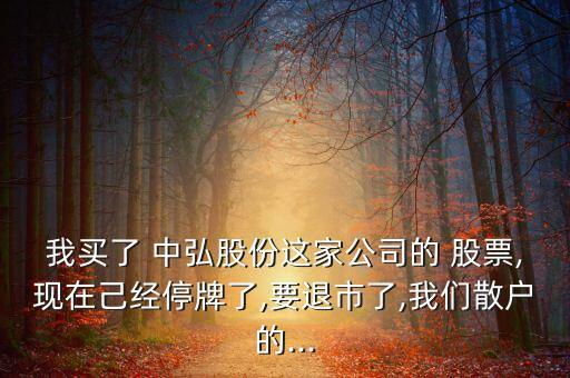我買(mǎi)了 中弘股份這家公司的 股票,現(xiàn)在己經(jīng)停牌了,要退市了,我們散戶的...