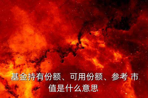  基金持有份額、可用份額、參考 市值是什么意思