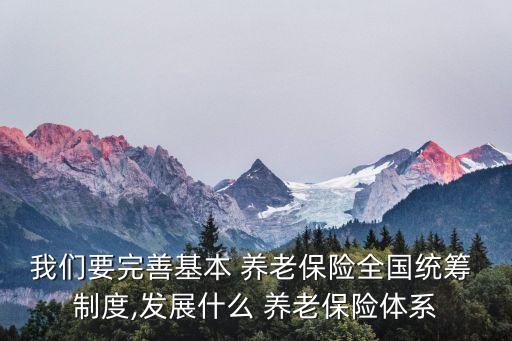 我們要完善基本 養(yǎng)老保險(xiǎn)全國統(tǒng)籌 制度,發(fā)展什么 養(yǎng)老保險(xiǎn)體系