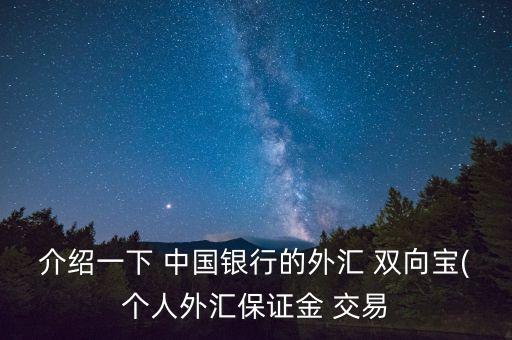 介紹一下 中國銀行的外匯 雙向?qū)?個(gè)人外匯保證金 交易