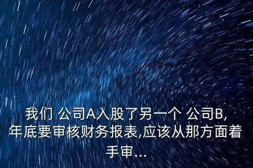 我們 公司A入股了另一個(gè) 公司B,年底要審核財(cái)務(wù)報(bào)表,應(yīng)該從那方面著手審...