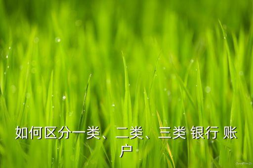 如何區(qū)分一類(lèi)、二類(lèi)、三類(lèi) 銀行 賬戶(hù)