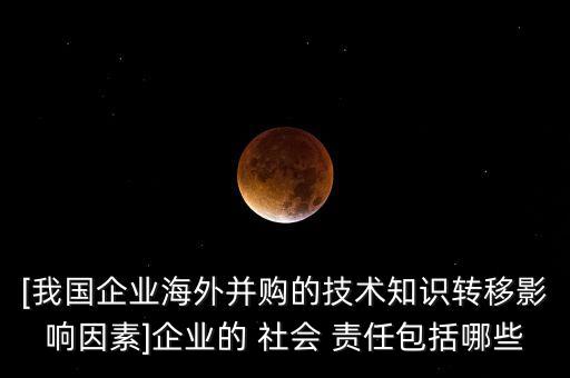 [我國(guó)企業(yè)海外并購的技術(shù)知識(shí)轉(zhuǎn)移影響因素]企業(yè)的 社會(huì) 責(zé)任包括哪些