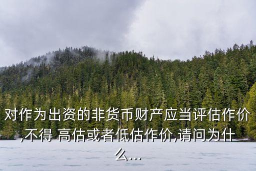 對作為出資的非貨幣財產(chǎn)應當評估作價,不得 高估或者低估作價,請問為什么...