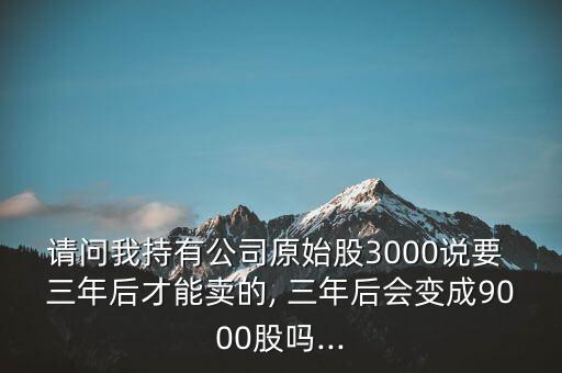 請(qǐng)問我持有公司原始股3000說要 三年后才能賣的, 三年后會(huì)變成9000股嗎...