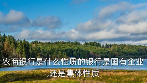 農商銀行是什么性質的銀行是國有企業(yè),還是集體性質