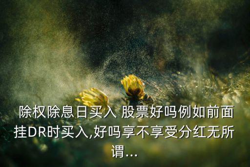  除權除息日買入 股票好嗎例如前面掛DR時買入,好嗎享不享受分紅無所謂...