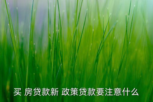 買(mǎi) 房貸款新 政策貸款要注意什么