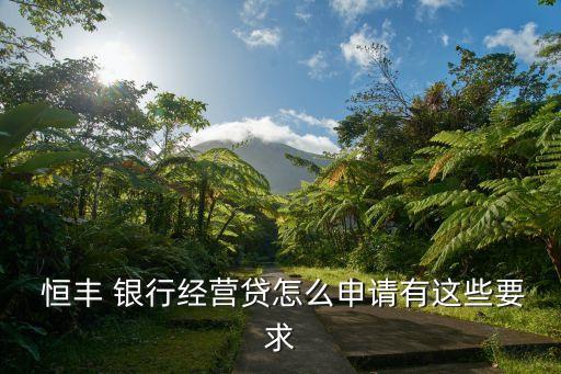  恒豐 銀行經營貸怎么申請有這些要求
