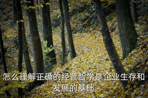 怎么理解正確的經營哲學是企業(yè)生存和發(fā)展的基礎