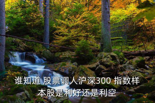誰(shuí)知道 股票調(diào)人滬深300 指數(shù)樣本股是利好還是利空