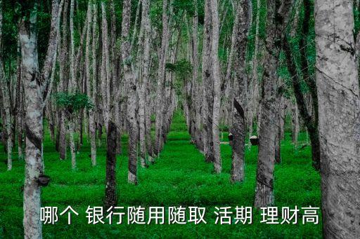 哪個 銀行隨用隨取 活期 理財(cái)高