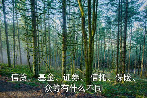 信貸、 基金、證券、 信托、保險(xiǎn)、眾籌有什么不同