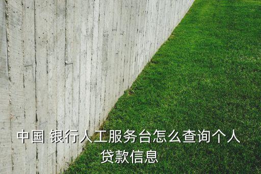 中國 銀行人工服務(wù)臺(tái)怎么查詢個(gè)人 貸款信息