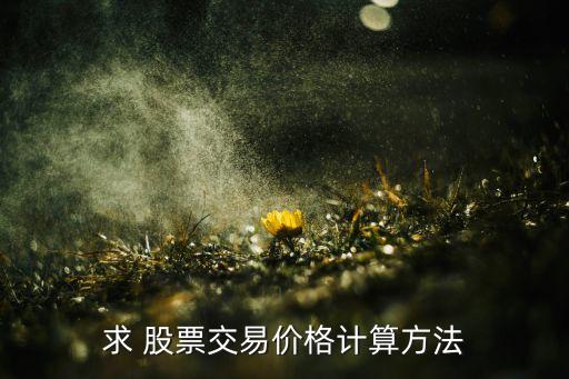 求 股票交易價(jià)格計(jì)算方法
