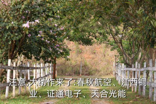 注意,大動(dòng)作來(lái)了:春秋航空、江西銅業(yè)、證通電子、天合光能