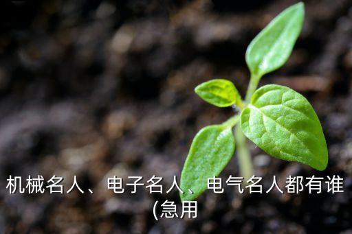 機(jī)械名人、電子名人、電氣名人都有誰(急用