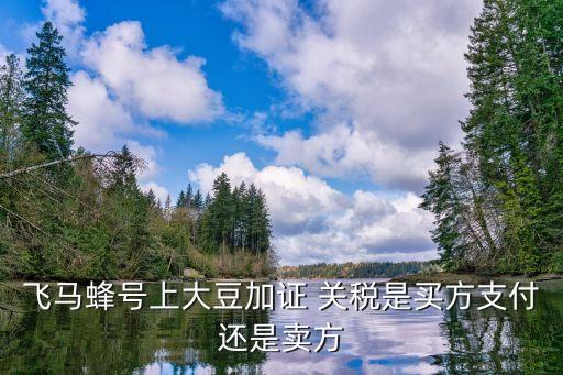 飛馬蜂號(hào)上大豆加證 關(guān)稅是買(mǎi)方支付還是賣方