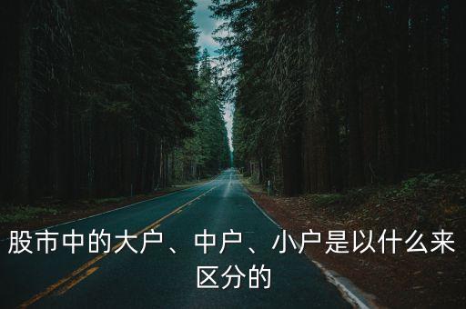 股市中的大戶、中戶、小戶是以什么來區(qū)分的