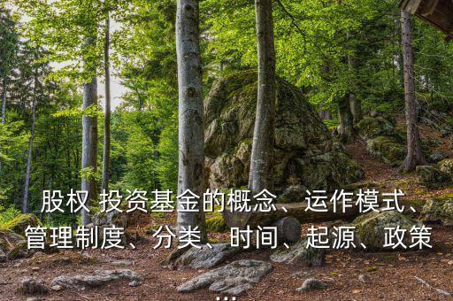  股權(quán) 投資基金的概念、運(yùn)作模式、 管理制度、分類、時(shí)間、起源、政策...