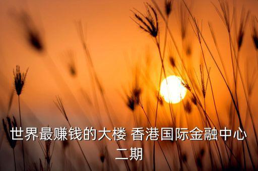 世界最賺錢的大樓 香港國(guó)際金融中心二期