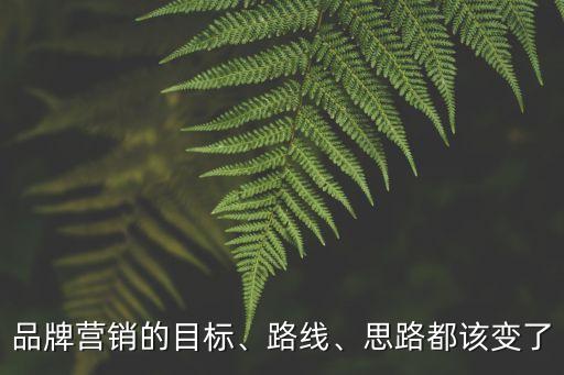 品牌營銷的目標(biāo)、路線、思路都該變了